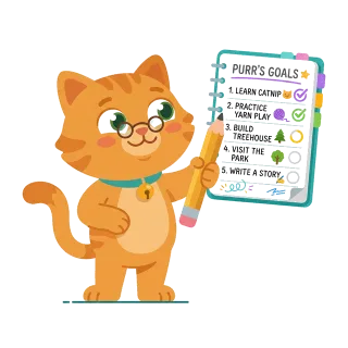 Purr helping with writing and focus